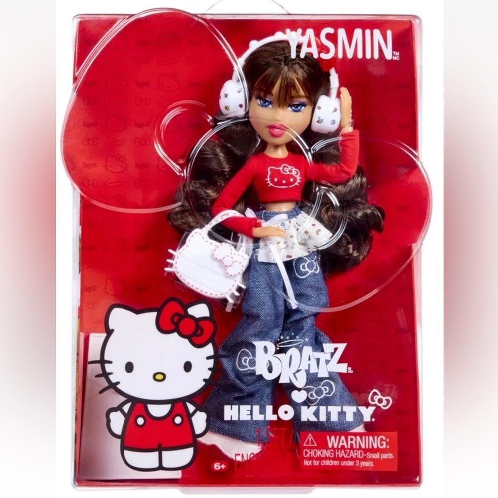 Bratz + Hello Kitty Yasmin Sanrio Fashion Doll With Headphones & Purse